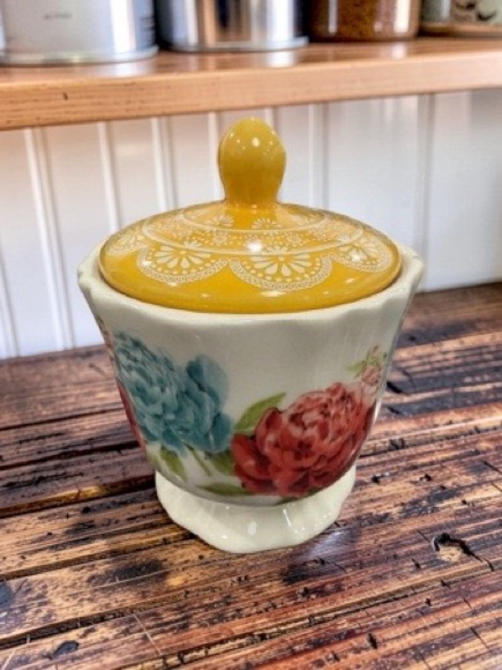 The Pioneer Woman Blossom Jubilee lidded Ceramic Sugar Bowl